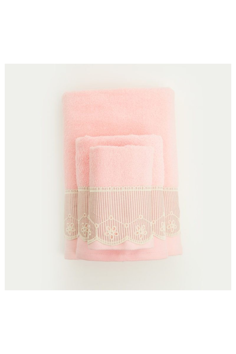 Πετσέτες Σετ 2ΤΜΧ Pretty Ροζ
